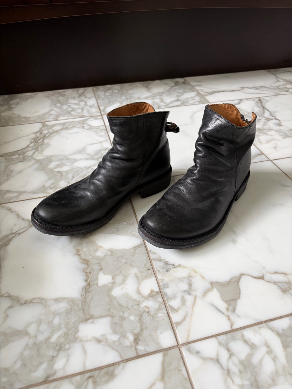Fiorentini + Baker Black Leather Ankle Booties